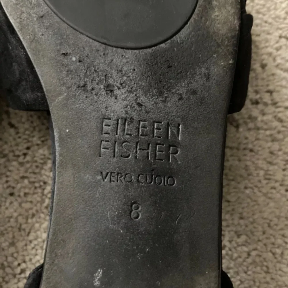 Eileen Fisher Flats Black Leather Women's Size 8‎
